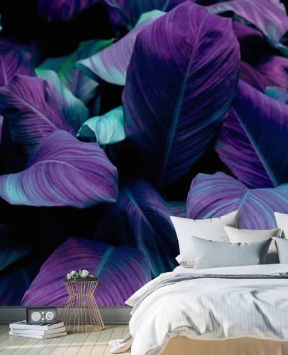 Papel de Parede Selva Roxo e Azul Papel de Parede Selva Roxo e Azul