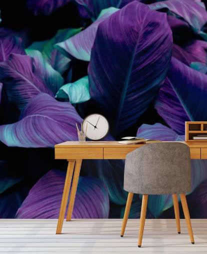 Papel de Parede Selva Roxo e Azul