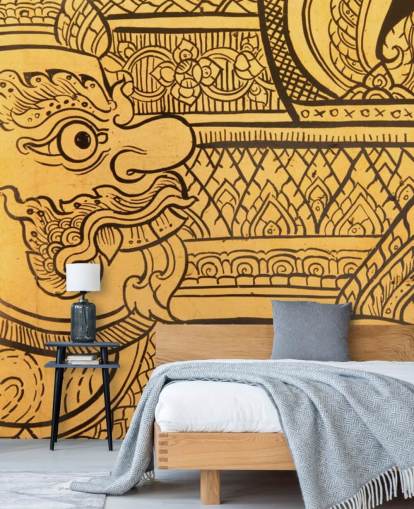 Peinture murale de style thaïlandais traditionnel