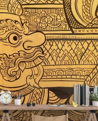 Mural de pared de pintura tradicional tailandesa