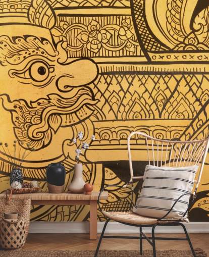 Peinture murale de style thaïlandais traditionnel