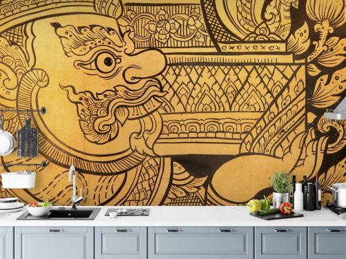 Perinteinen thaimaalaistyylinen maalaus seinämaalaus