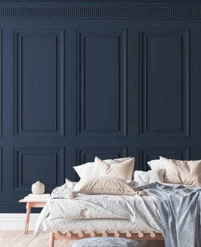 papier peint mural en panneau de bois personnalisable bleu foncé appelé Dark Blue Panel pour les salons ou les chambres papier peint mural en panneau de bois personnalisable bleu foncé appelé Dark Blue Panel pour les salons ou les chambres