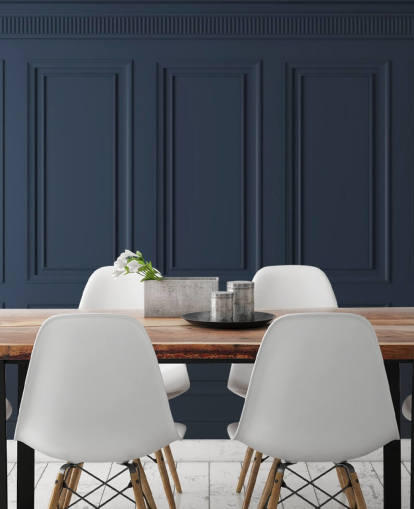 donkerblauwe aanpasbare behangmuurschildering van hout genaamd Dark Blue Panel voor lounges of slaapkamers donkerblauwe aanpasbare behangmuurschildering van hout genaamd Dark Blue Panel voor lounges of slaapkamers