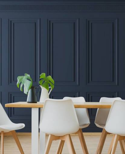 dark blue customisable wood panel wallpaper mural called Dark Blue Panel for lounges or bedrooms