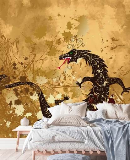 Papel pintado Dragón rústico