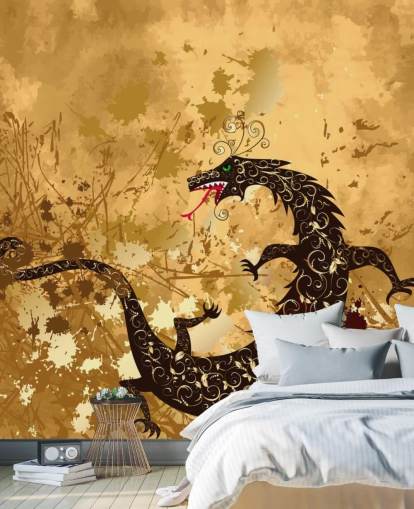 Papel pintado Dragón rústico