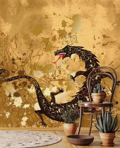 Papel pintado Dragón rústico Papel pintado Dragón rústico