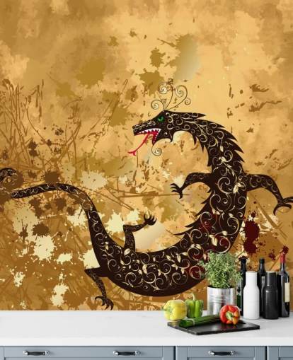 Papel pintado Dragón rústico