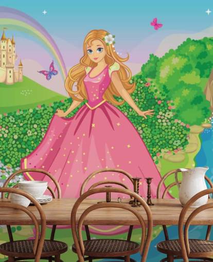 princess in pink dress with castle wallpaper princess in pink dress with castle wallpaper