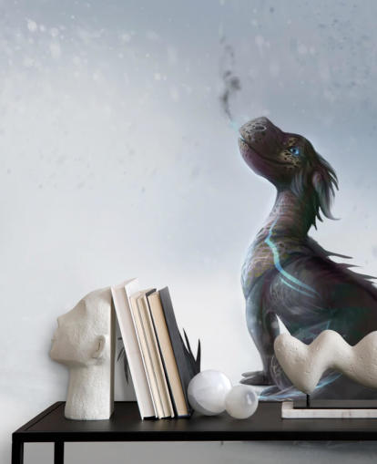 smiling baby dragon sat on snow with blue streaked scales puffing out smoke wallpaper smiling baby dragon sat on snow with blue streaked scales puffing out smoke wallpaper