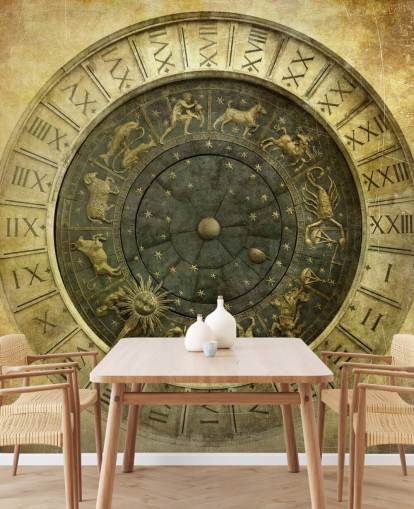 vieux papier peint horloge