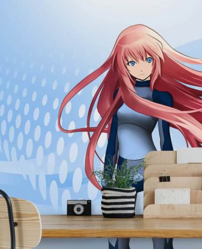 carta da parati ragazza anime dai capelli rossi