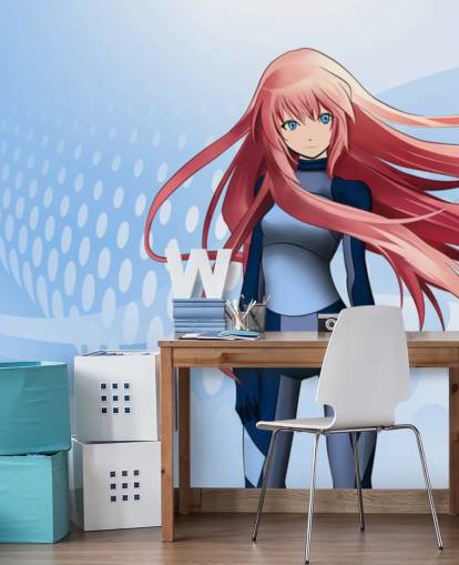 papel de parede anime girl de cabelos vermelhos