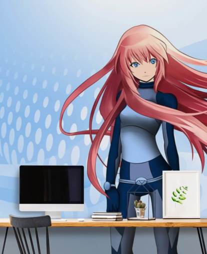 carta da parati ragazza anime dai capelli rossi