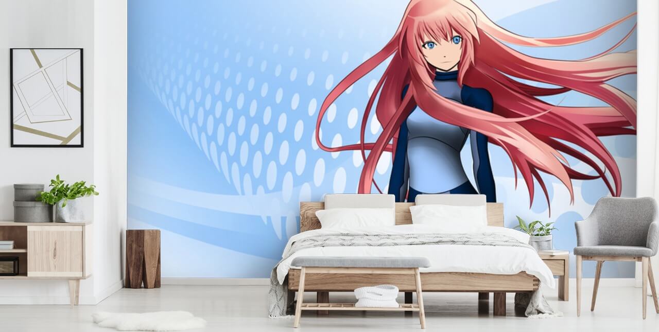 rødhåret anime pige tapet