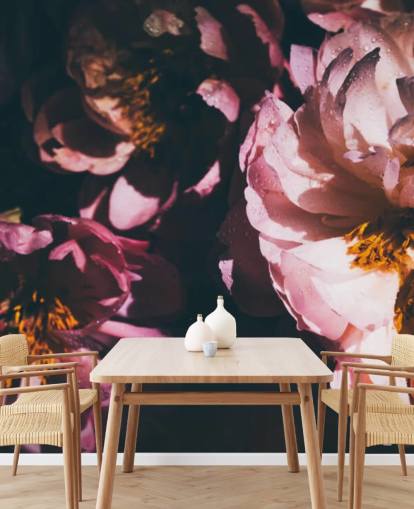 Dark Floral Pink Flowers Wallpaper