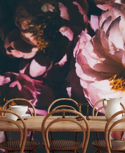 Papier Peint Fleurs Rose Foncé Papier Peint Fleurs Rose Foncé