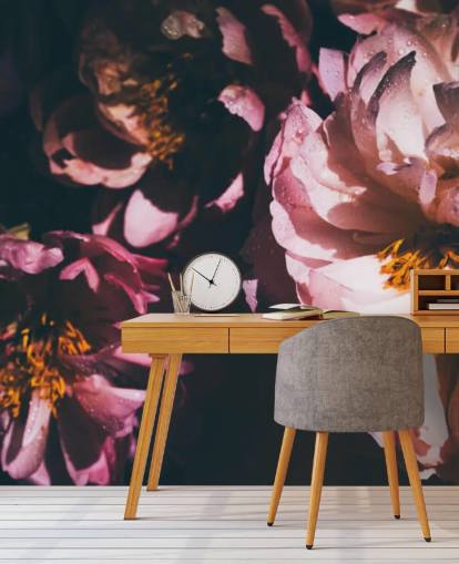 Mörk blommig rosa blommor Bakgrund