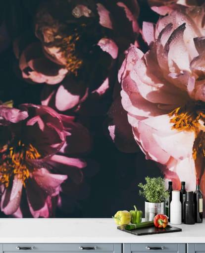 Papier Peint Fleurs Rose Foncé Papier Peint Fleurs Rose Foncé