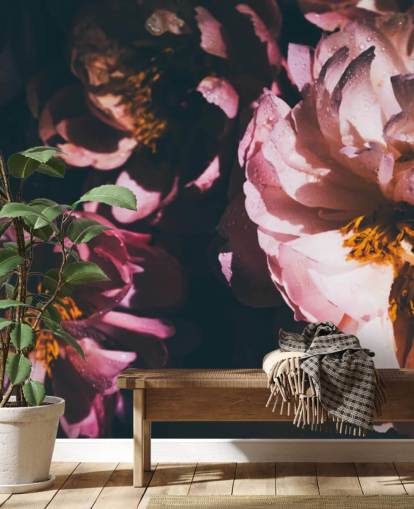 Dark Floral Pink Flowers Wallpaper Dark Floral Pink Flowers Wallpaper