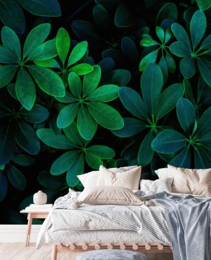 Papel pintado de hojas tropicales verdes fotografiadas