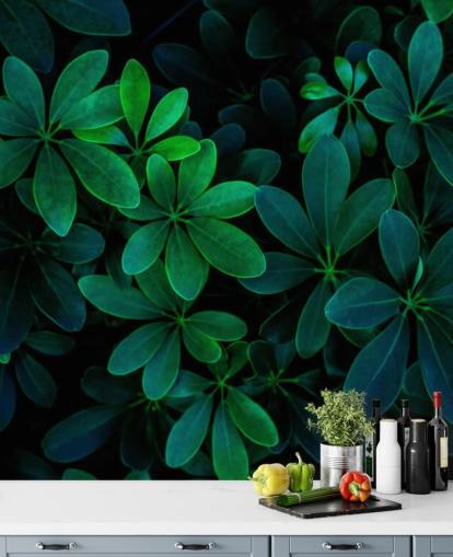 Papel de parede de folhas tropicais verdes fotografadas