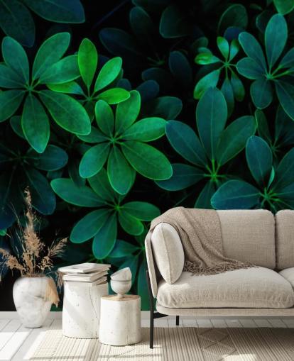 Papel de parede de folhas tropicais verdes fotografadas Papel de parede de folhas tropicais verdes fotografadas