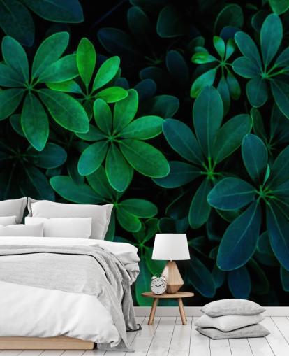 Papel de parede de folhas tropicais verdes fotografadas