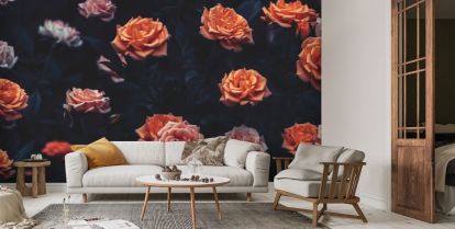 Encyclopedie Prime Getuigen Verzamelde rozen behang | Wallsauce NL