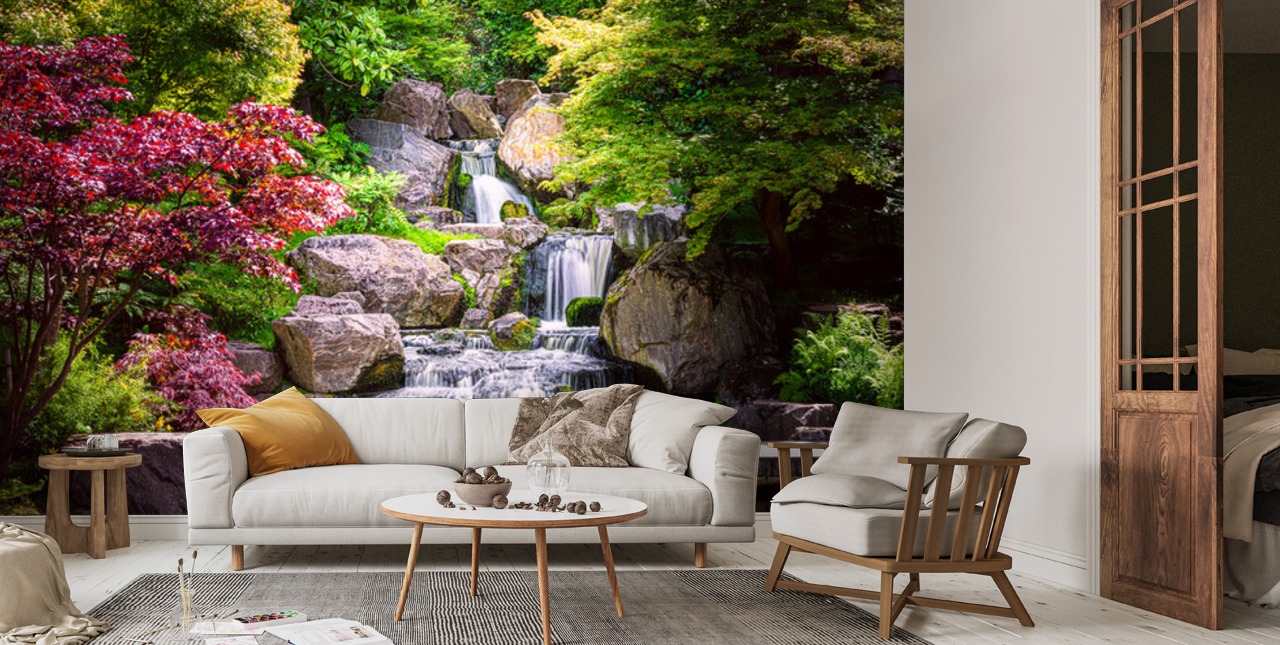 Papier peint cascade japonais | Wallsauce FR
