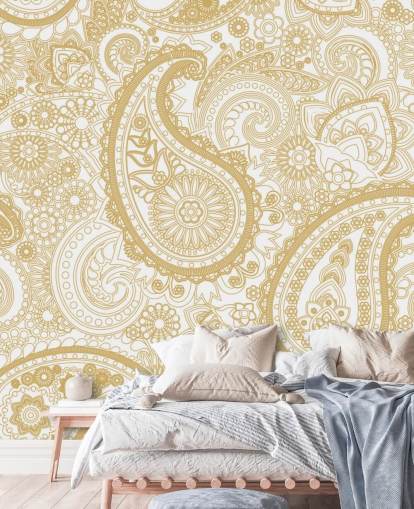 Cream Paisley Pattern Wallpaper