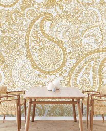 Cream Paisley Pattern Wallpaper