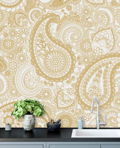 Cream Paisley Pattern Wallpaper Cream Paisley Pattern Wallpaper