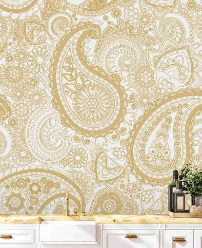 Cream Paisley Pattern Wallpaper Cream Paisley Pattern Wallpaper