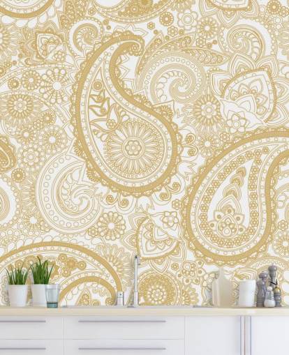 Cream Paisley Mønster Bakgrunn