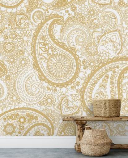 Cream Paisley Pattern Wallpaper