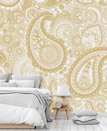 Cream Paisley Pattern Wallpaper Cream Paisley Pattern Wallpaper