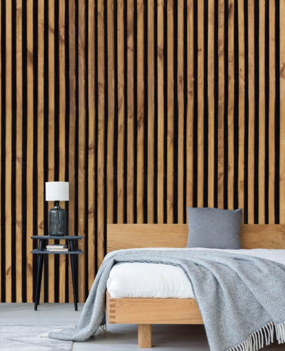 wooden slat natural wallpaper