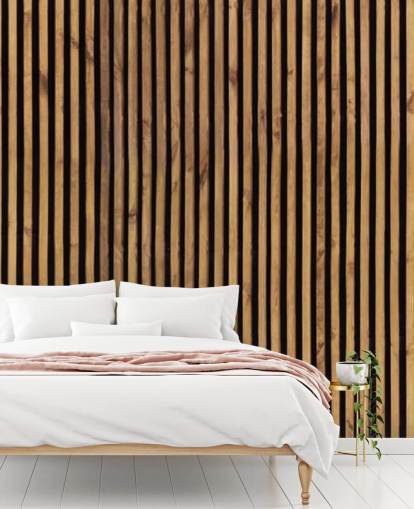 wooden slat natural wallpaper