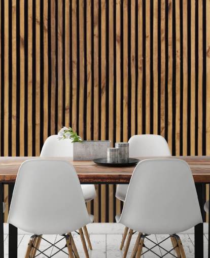 wooden slat natural wallpaper