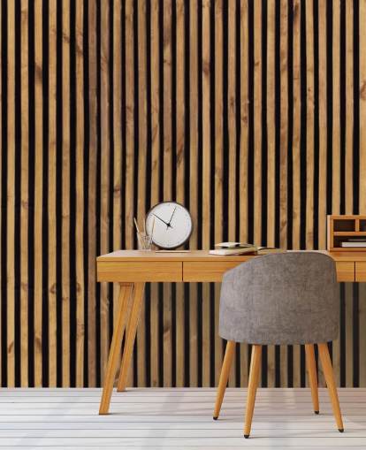 wooden slat natural wallpaper