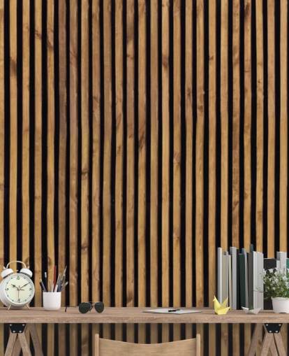 wooden slat natural wallpaper