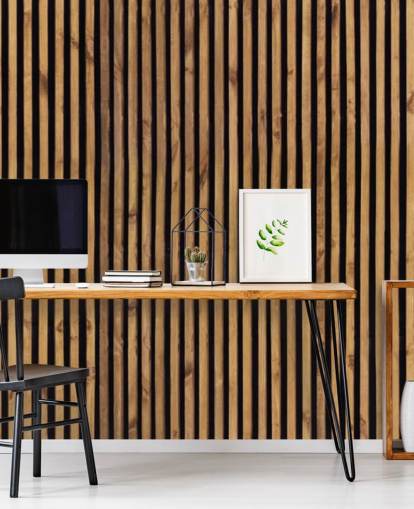 wooden slat natural wallpaper