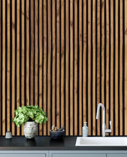 wooden slat natural wallpaper