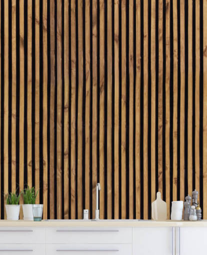 wooden slat natural wallpaper