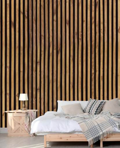 natuurlijk behang met houten latten natuurlijk behang met houten latten