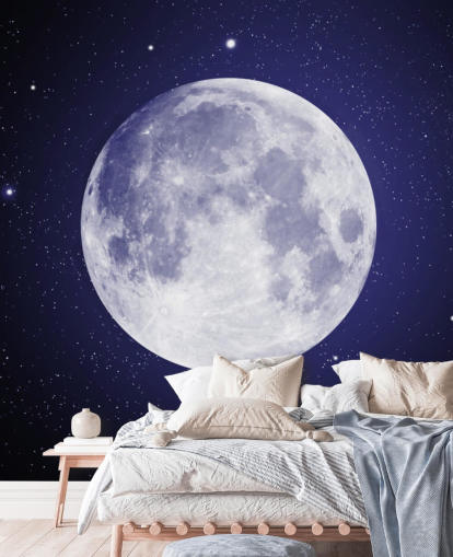 cielo nocturno azul oscuro con fondo de pantalla de luna