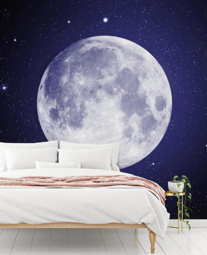 dark blue night sky with moon wallpaper