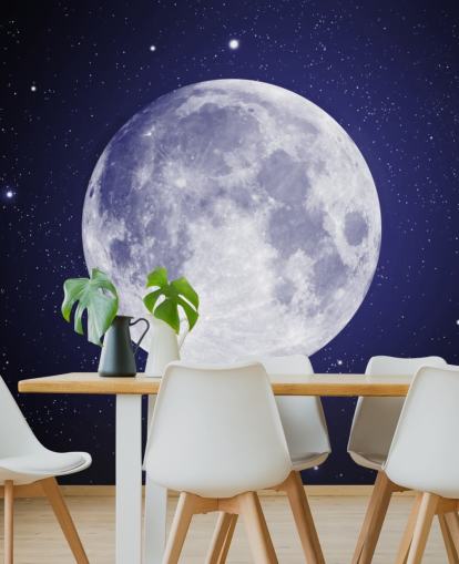 dark blue night sky with moon wallpaper